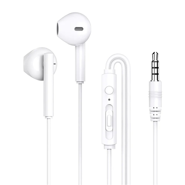 Casti Audio HI-FI In-Ear cu microfon Jack 3.5mm si volum control pentru Samsung Huawei iPhone Ovio Connect