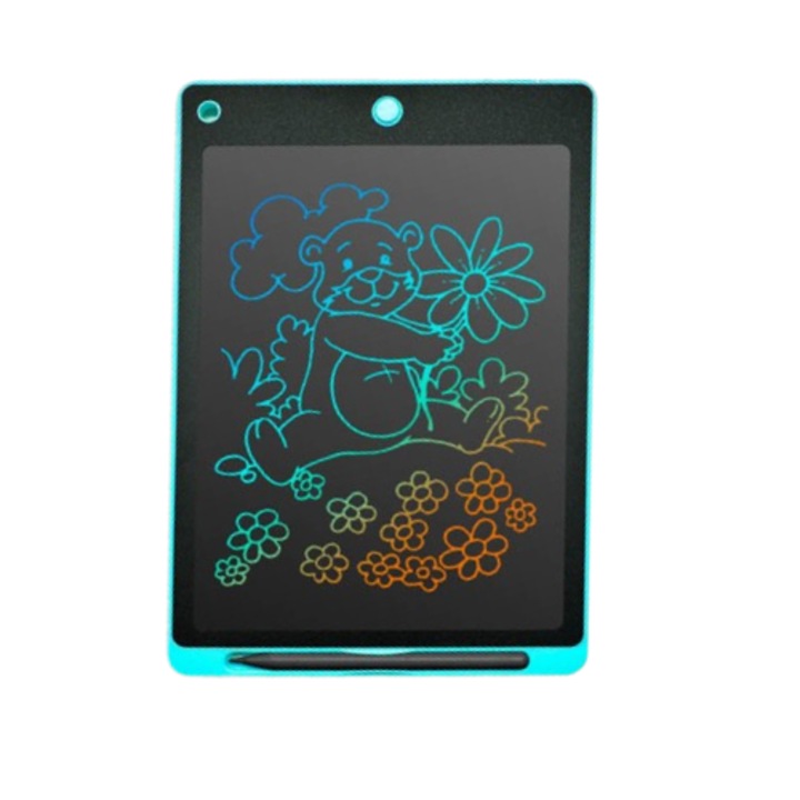 Tableta grafica cu display LCD, rescriptibila, buton de stergere, 10.5 inch, albastru deschis