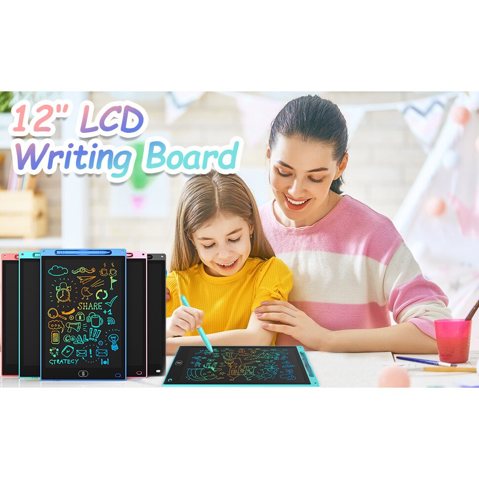 Графичен таблет с LCD дисплей, презаписваем, бутон за изтриване, 12 ...