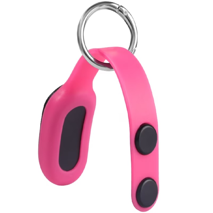 Jucarie Interactiva Antistres Pop Puck, cu 2 Magneti inclusi si Inel pentru Breloc, Roz