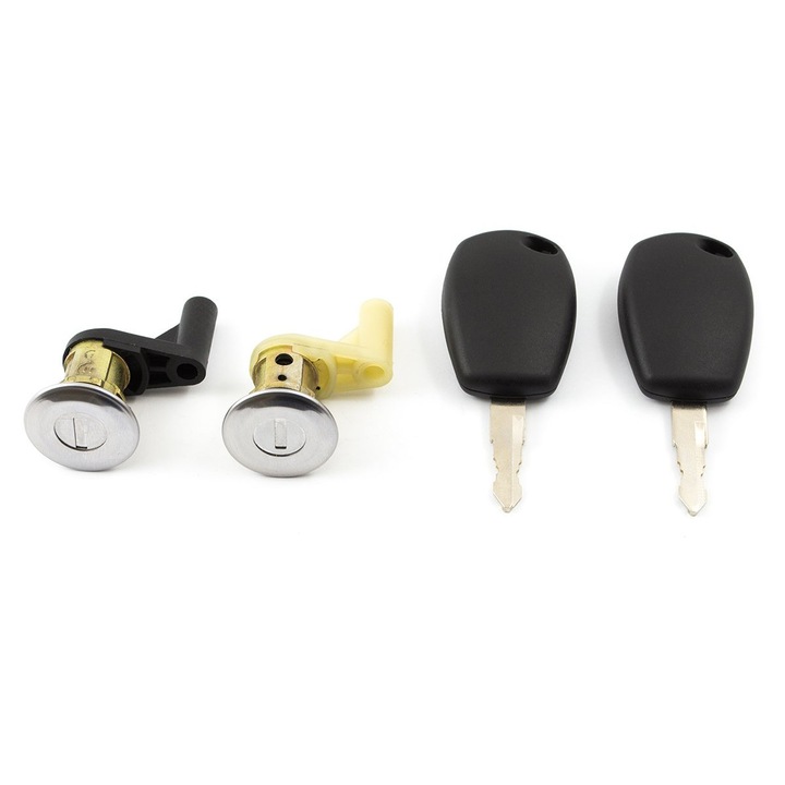 Set 2 incuietori usa auto, Modecar, Compatibil cu Dacia Logan, Negru