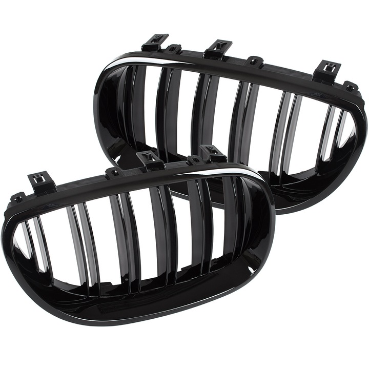 Set grile fata faruri, Modecar, Pentru BMW 5 E60 / E61 03-10, Negru