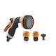 Set pistol pentru stropit 8 functii + conectori GF Garden Jet Easy, include conectori 3/4, portocaliu