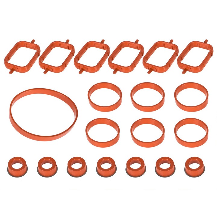 Kit garnituri galerie de admisie si supapa, MODECAR, 20 bucati, BMW X6 E71 / E72 DIESEL M57, Portocaliu