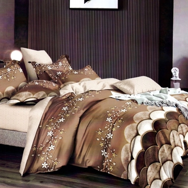 Set complet lenjerie de pat Finet, pilota si 2 perne, pentru pat dublu, multicolor, Ralex Pucioasa, 220x240cm, LDP-SC-FIN-100409