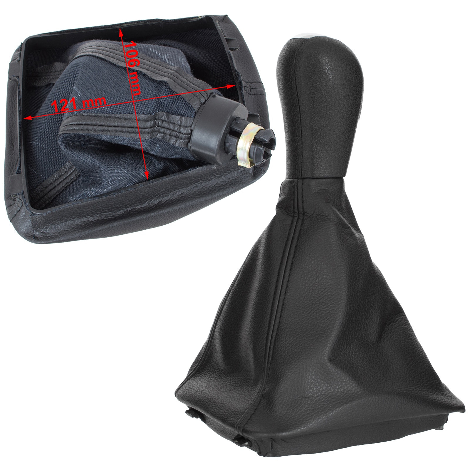 M MODECAR Schalthebelknauf Für Skoda Octavia I - Schwarzes Leder Mit 5-Gang Schaltschema