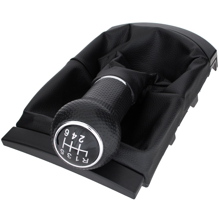 Гайка за скоростен лост + маншон с рамка, MODECAR, Seat Cordoba II, черен, 6 скорости