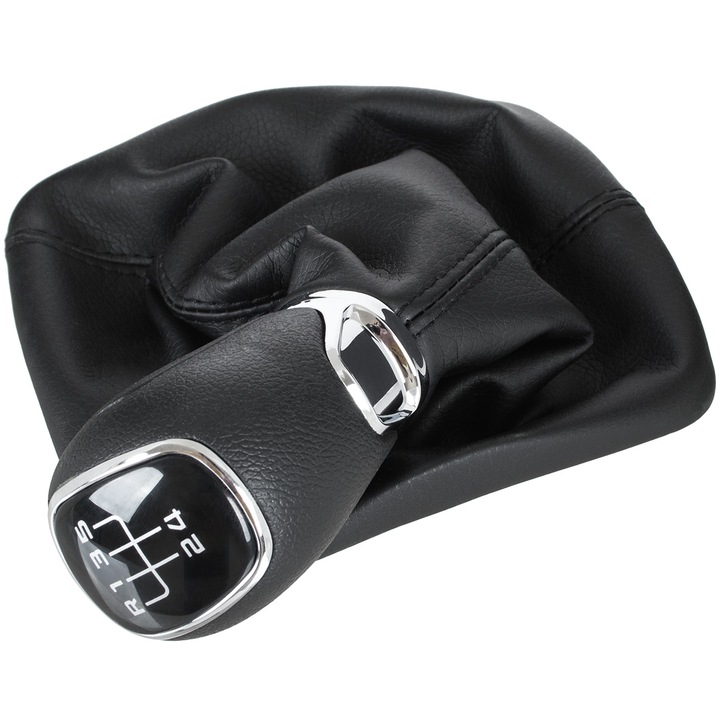 Sebességváltó gomb és szoknya kerettel, Modecar, Skoda Octavia II 07-14, Fekete