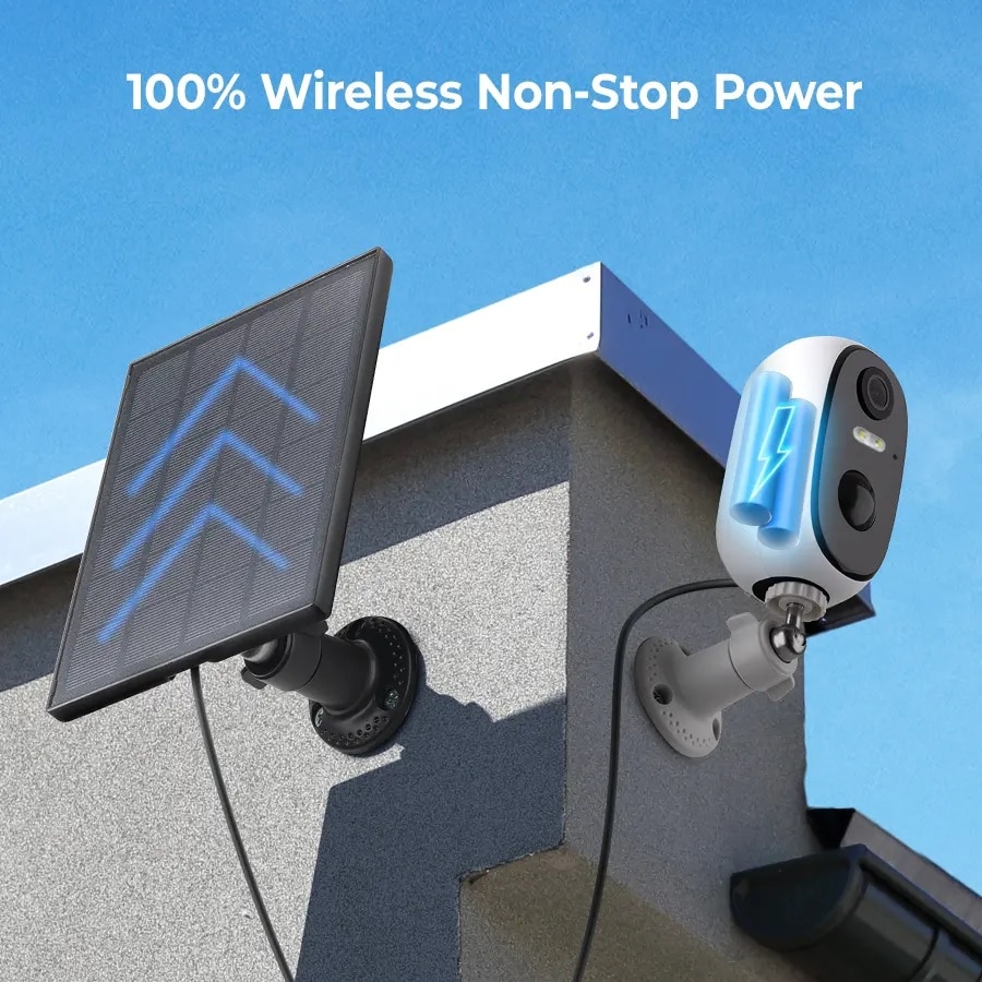 Камера за Наблюдение със Соларен Панел ZoomEye® Pro 3MP, WiFi, Нощно ...