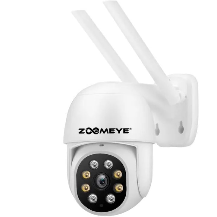 Камера за наблюдение ZoomEye® Pro 8MP 4K Ultra HD WiFi, PTZ, AI откриване и проследяване на човешка фигура, Нощно виждане, IP66 защита, Слот за SD карта, Двупосочно аудио, Известия чрез приложението ICSEE
