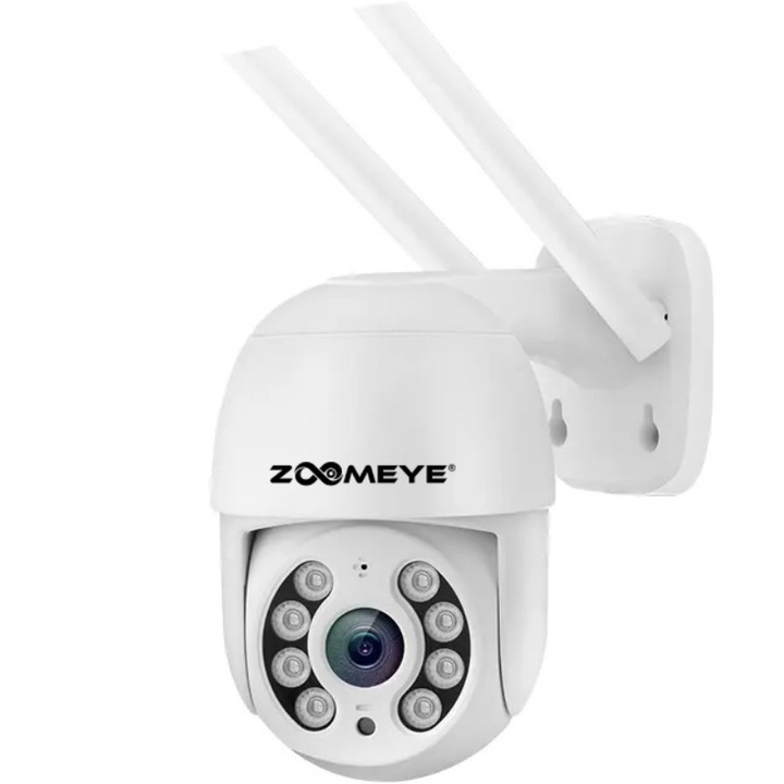 Camera de supraveghere ZoomEye® Pro 4MP 2K Ultra HD WiFi, PTZ, detectare si urmarie umana AI, vedere nocturna, protectie IP66, slot card SD, audio pe 2 cai si notificari prin ICSEE app