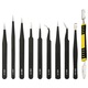 10 darabos precíziós csipeszkészlet, rozsdamentes acél, antisztatikus, fekete/ezüst