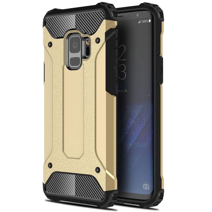 Huawei Honor 9X Pro, Пластмасов гръб, Defender, метален ефект, златен (94851)
