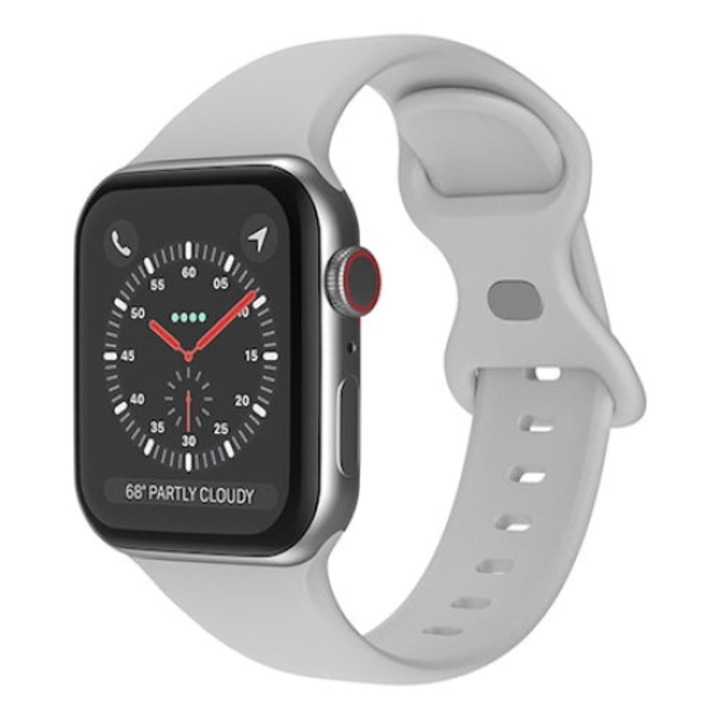 Curea smartwatch, Qgkpl, Silicon, Compatibila cu Apple Watch 6/5/4/3/2/1, Display 38/40 mm, Gri