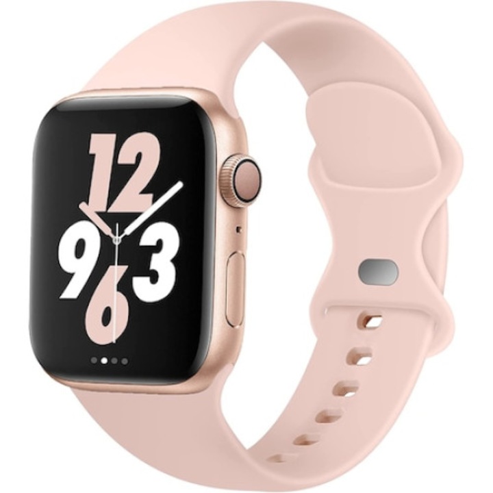 Curea smartwatch, Qgkpl, Silicon, Compatibila cu Apple Watch 6/5/4/3/2/1, 38/40 mm, Roz