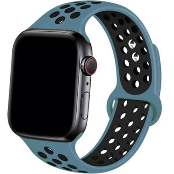 Curea smartwatch, Qgkpl, Silicon, Compatibila cu Apple Watch 8/7/6/5/4/3 38/40mm, Turcoaz