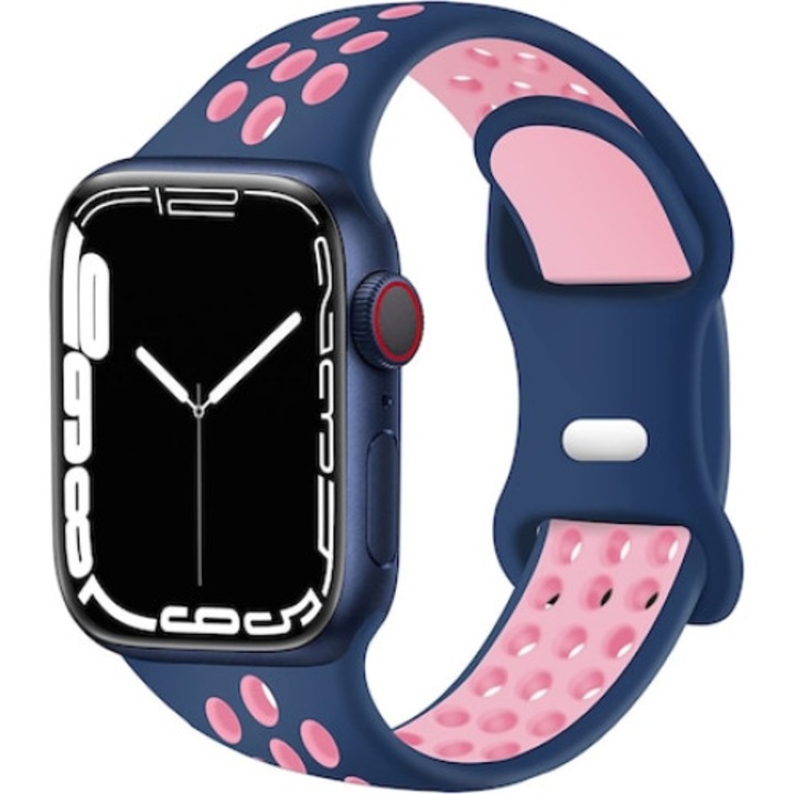 Curea smartwatch, Qgkpl, Silicon, Compatibila cu Apple Watch 8/7/6/5/4/3 42/44 mm, Mov