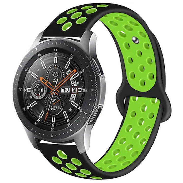 Curea smartwatch, Qgkpl, Silicon, Compatibila cu Apple Watch 8/7/6/5/4/3 38/40mm, Verde/Negru