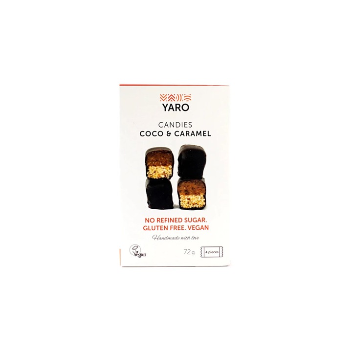 Bomboane, YARO, Aroma de cocos/caramel, 72 g