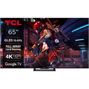 Televizor TCL QLED 65C745, 164 cm, Smart Google TV, 4K Ultra HD, 100 Hz, Clasa G (Model 2023)