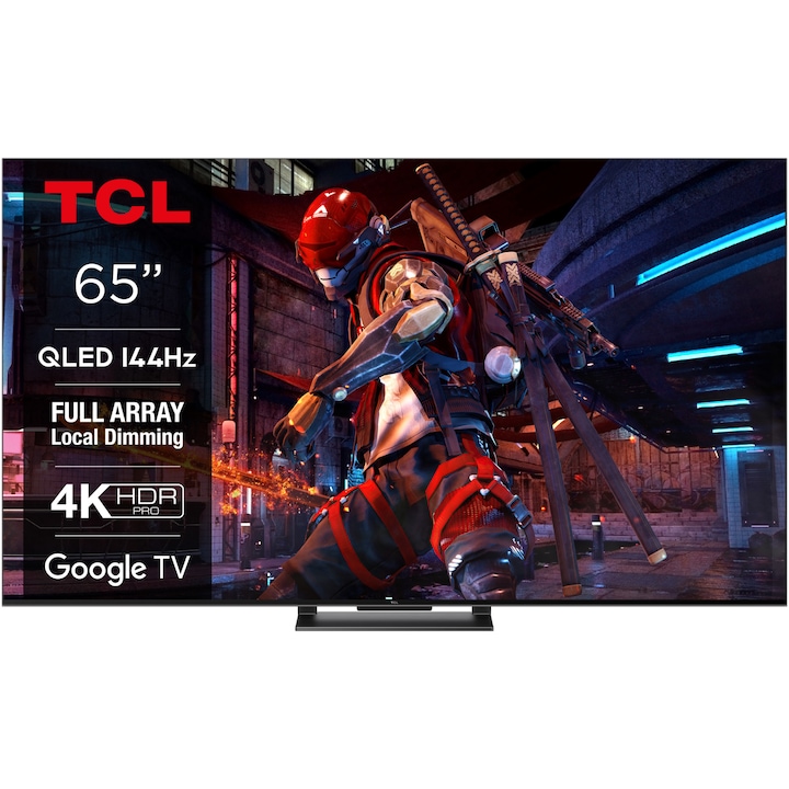 Televizor TCL QLED 65C745, 164 cm, Smart Google TV, 4K Ultra HD, 100 Hz, Clasa G (Model 2023)