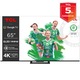 TCL QLED 65C745 televízió, 164 cm, Smart Google TV, 4K Ultra HD, 144 Hz, Fekete