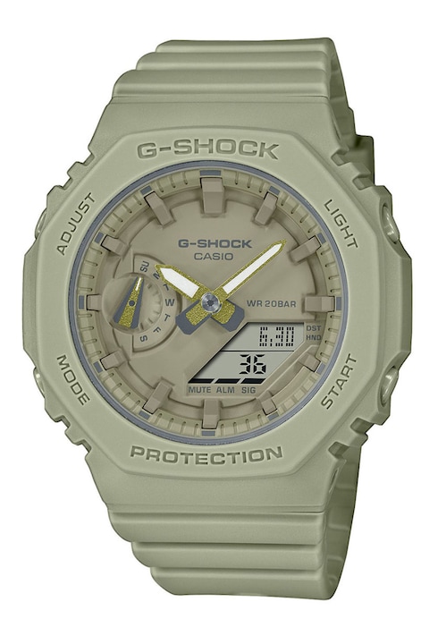 Casio, Ceas unisex cu display mixt G-Shock Resign, Verde pal