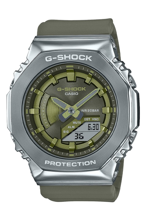 Casio, Часовник G-Shock от смола със смесен циферблат, Каки