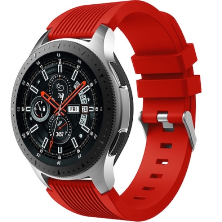 Curea smartwatch, Qgkpl, Silicon, Compatibila cu Huawei Watch GT 2 46 mm, Samsung Galaxy Watch 46 mm, Rosu