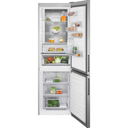 Combina frigorifica Electrolux LNT7ME32X3, 330 l, No Frost, Afisaj LCD, CustomFlex, Multi Flow, Iluminare LED, Clasa E, H 186 cm, Inox antiamprenta