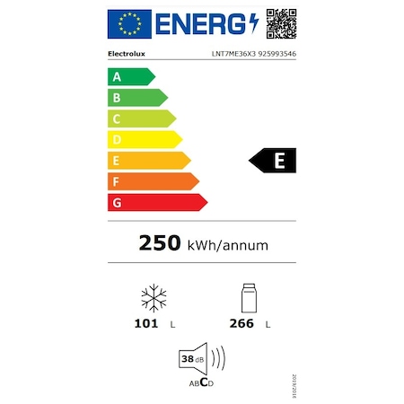 Combina frigorifica Electrolux LNT7ME36X3, 366 l, No Frost, Afisaj LCD, CustomFlex, Multi Flow, Iluminare LED, Clasa E, H 201 cm, Inox antiamprenta