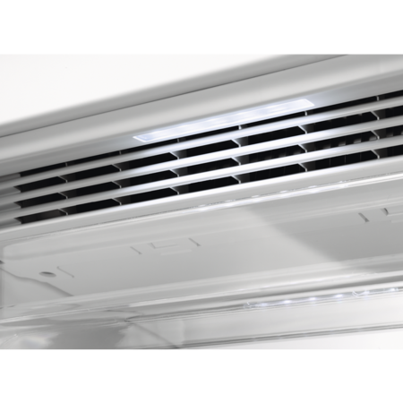 Congelator AEG AGB625E7NX, 253 l, No Frost, Control electronic, 7 rafturi, Clasa E, H 186 cm, Inox antiamprenta