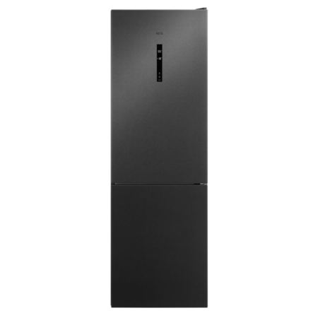 Combina frigorifica AEG RCB732E7MB, 330 l, No Frost, Afisaj LCD, CustomFlex, Multi Flow, Iluminare LED, Clasa E, H 186 cm, Dark Inox