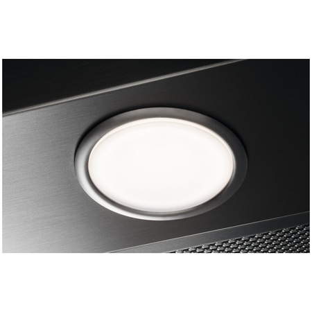 Hota incorporabila decorativa AEG DBE5660HB, Putere de absorbtie 720 mc/h, Conectivitate plita, Control electronic, Filtre aluminiu lavabil, 1 motor, 60 cm, Inox