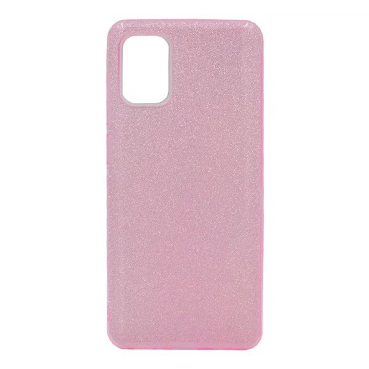 Szilikon telefonvédő (műanyag belső, csillogó hátlap) RÓZSASZÍN [Samsung Galaxy A71 (SM-A715F)] (5996457980758)