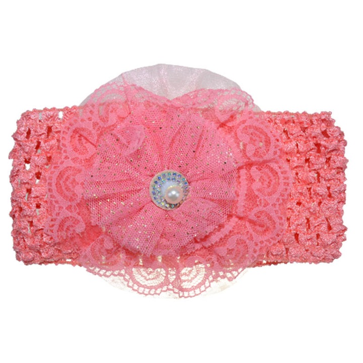 Плетена лента за глава за момиче TouDai Jewelry 140323-20, Корал 42 см