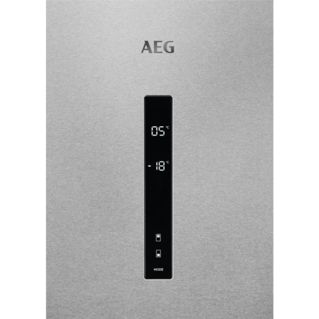 Combina frigorifica AEG RCB836C5MX, 366 l, No Frost, Afisaj LCD, CustomFlex, Multi Flow, Iluminare LED, Clasa C, H 201 cm, Inox antiamprenta