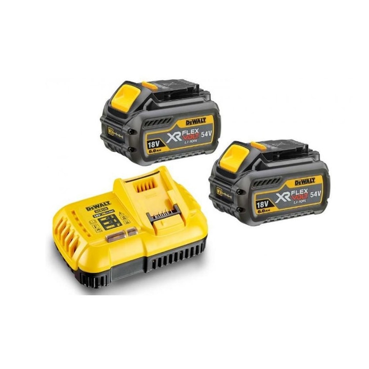 Set 2 acumulatori si incarcator Dewalt DCB118T2