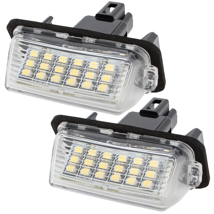 LED светлини за регистрационен номер, MODECAR, 2 броя, тип SMD, съвместими с Toyota Avensis, Camry, Corolla, Prius, Verso, Yaris