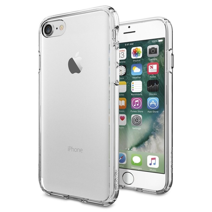 Apple iPhone 7 / 8 / SE (2020) / SE (2022), Műanyag hátlap védőtok + szilikon keret, Spigen Ultra Hybrid, átlátszó (S13302)