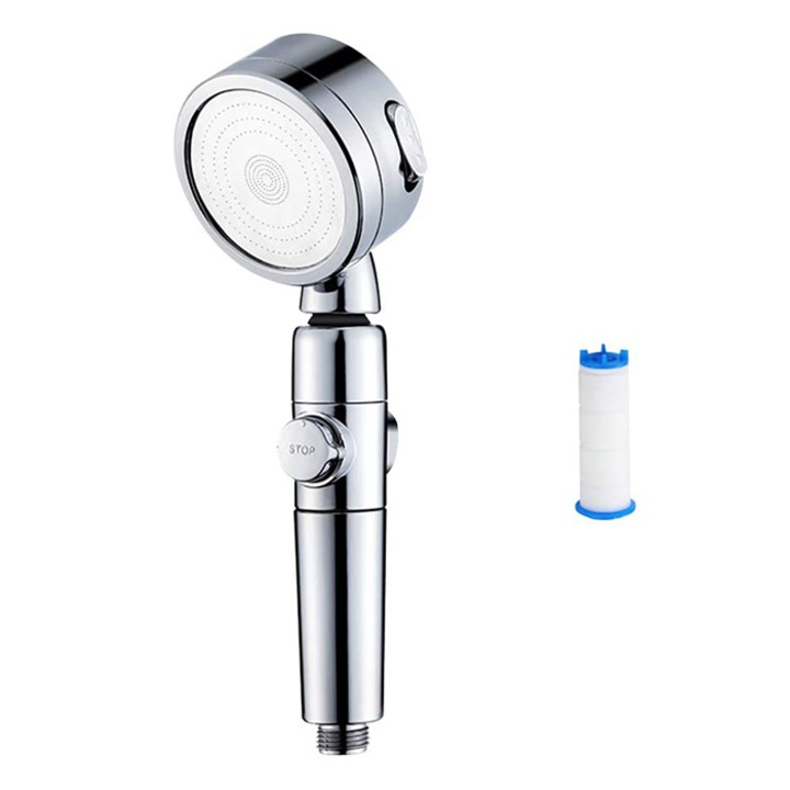 Para de dus, Kosiil, ABS, Cu filtru, 3 Moduri pulverizare, Argintiu