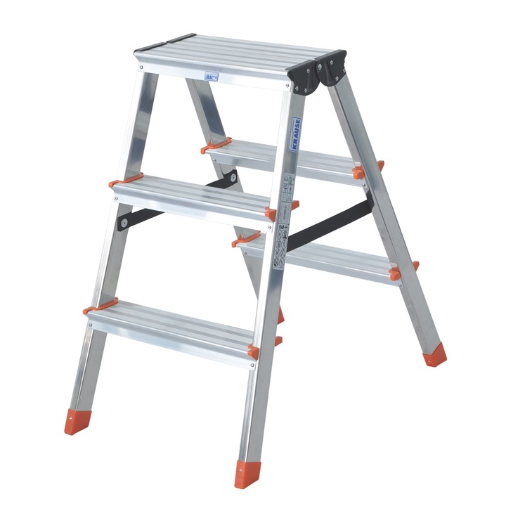 Scara de lucru, Krause, Aluminiu, 5 trepte, Argintiu