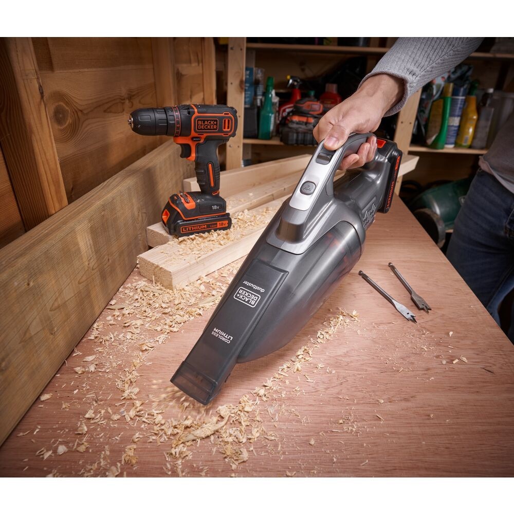 Aspirator fara fir Dustbuster, Black & Decker, 18V, Li-Ion, Gri