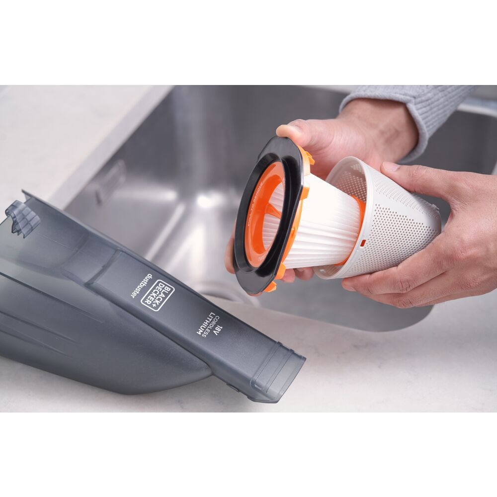 Aspirator fara fir Dustbuster, Black & Decker, 18V, Li-Ion, Gri