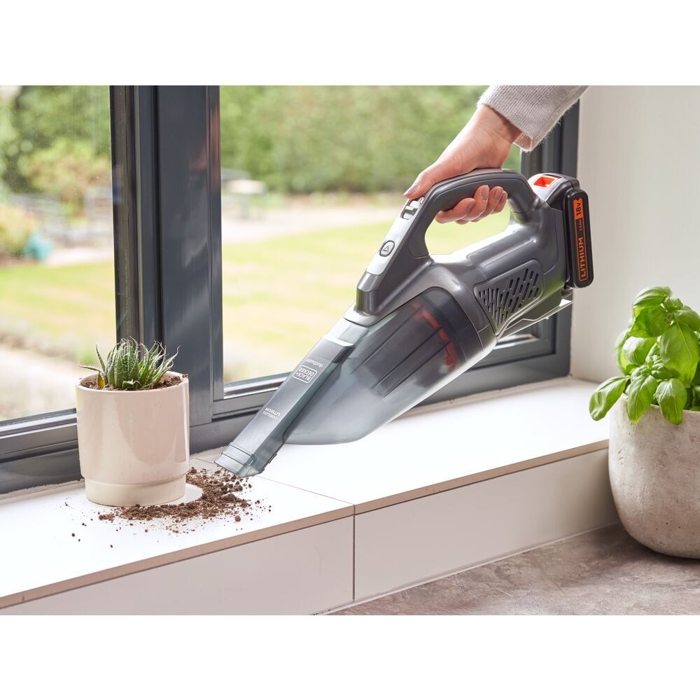 Aspirator fara fir Dustbuster, Black & Decker, 18V, Li-Ion, Gri