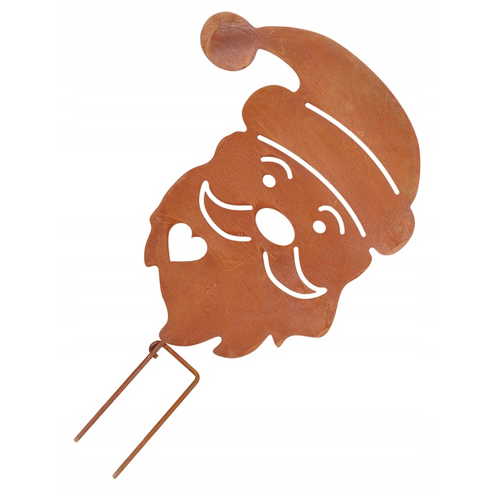 Decoratiune gradina Mos Craciun, Kotarbau, Metal, 347 x 556 mm, Maro