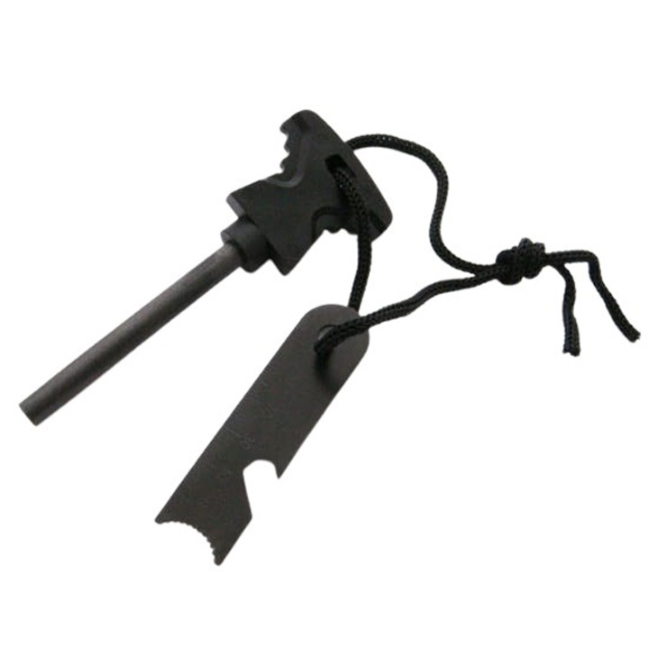 IdealllStore Best Survival kemping tűzgyújtó, rozsdamentes acél, 11.5 cm, fekete