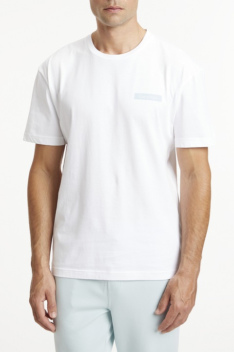CALVIN KLEIN, Тениска с лого, Бял/Бледозелен