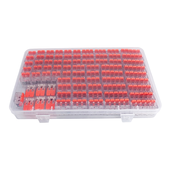 Zggzerg gyorscsatlakozó készlet, 75 darabos, elektromos vezetékekhez, 35 darab 2 tűvel, 25 darab 3 tűvel, 15 darab 5 tűvel, 32 A, 450 V, narancs