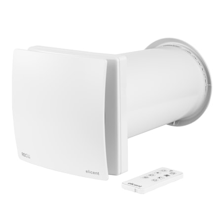 Ventilator cu Recuperare de Caldura ELICENT REC DUO 150 PLUS RC, Senzor de umiditate, Telecomanda, Diametru 150 mm, Clasa energetica A, Consum redus de energie, Silentios, Sleep mode